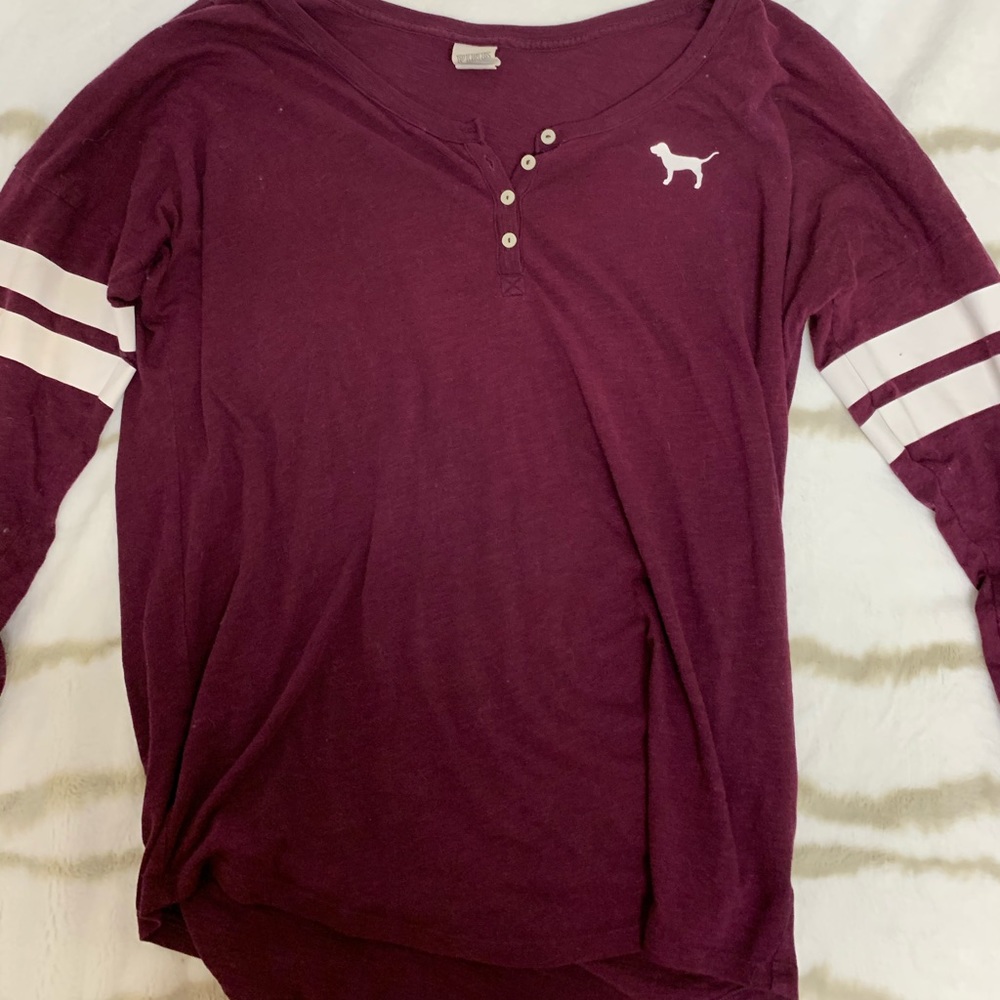 burgundy PINK long sleeve shirt